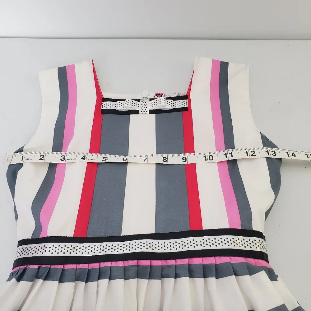Sam de Fleur Striped Floral Cotton Dress